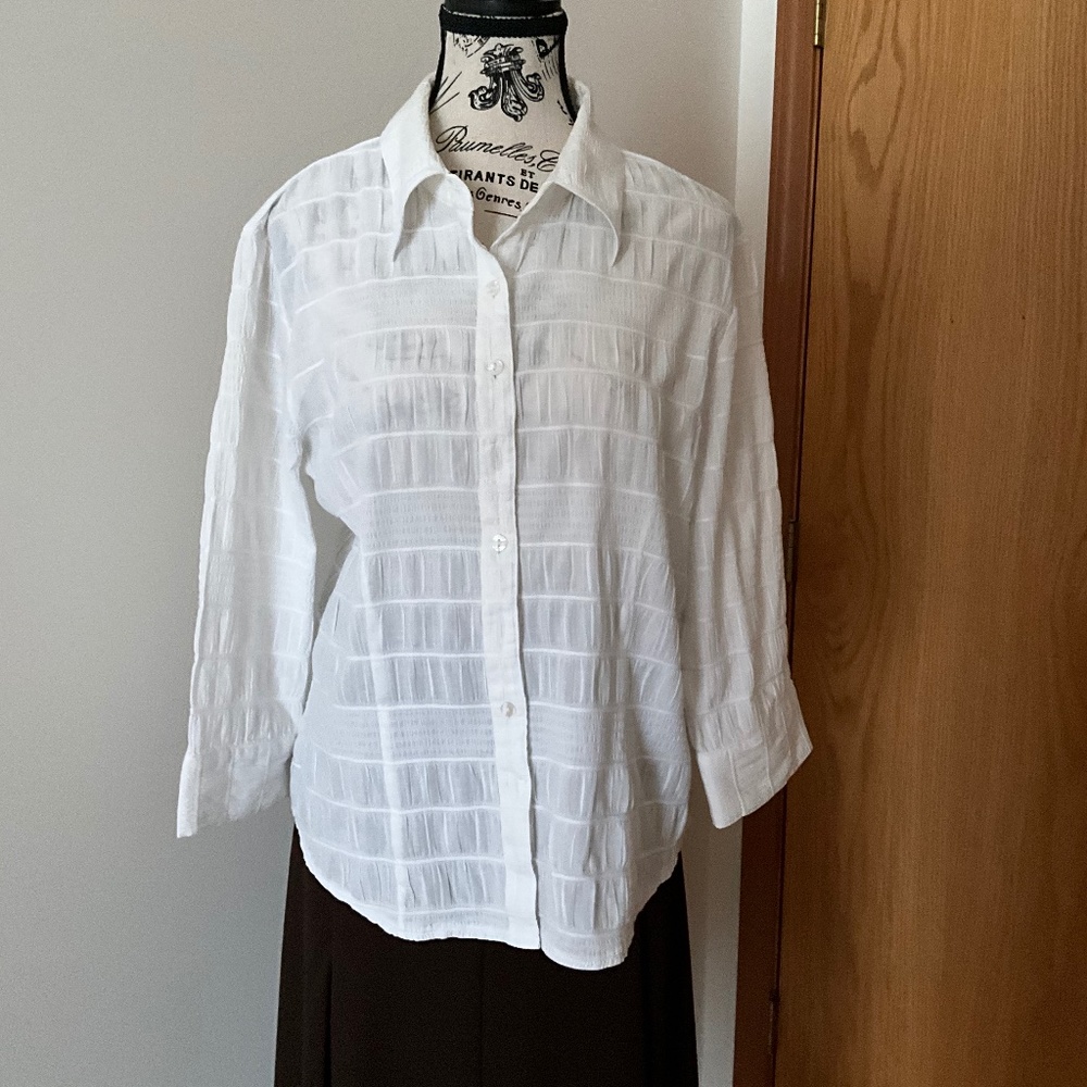 Reitmans Size XL White Business Casual Blouse